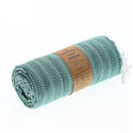 Turkish Towel, Beach Bath Towel, Moonessa Nairobi Series, Handwoven, Combed Natural Cotton, 470g, Teal-Mint, roll